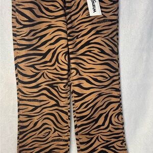 Wrangler High Rise Wild West 603 Straight Jeans Tiger Print 26X28 NWT